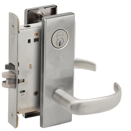 Schlage Grade 1 Entrance Office Mortise Lock, Schlage FSIC With Core, S123 Keyway, 17 Lever, N Escutcheon, S L9050R 17N 626
